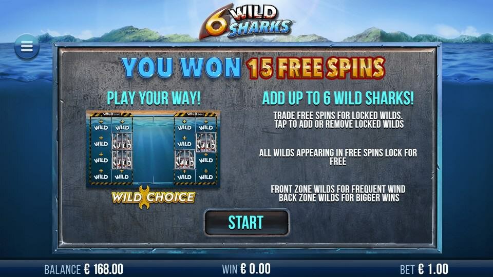 6 Wild Sharks Free Spins