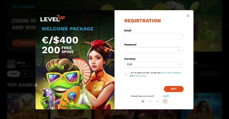 Level Up Casino Login and Registration