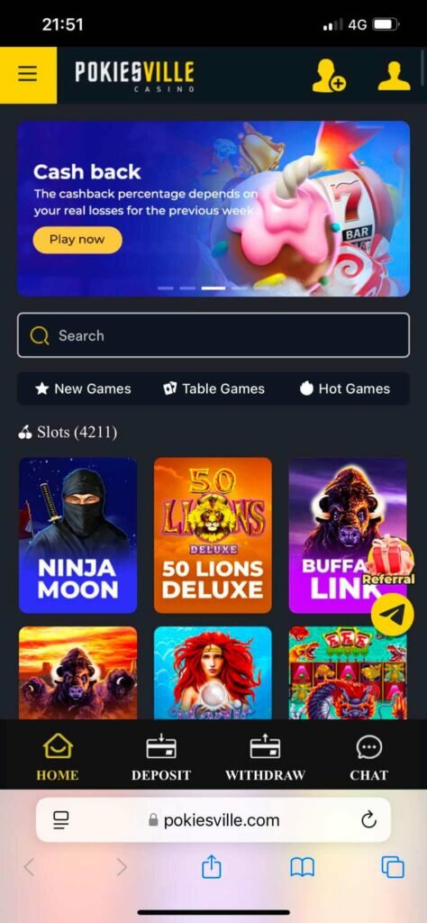 Pokiesville mobile casino